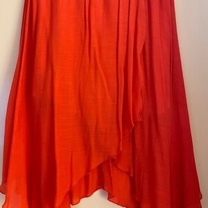 BCX Vibrant Red Midi Skirt